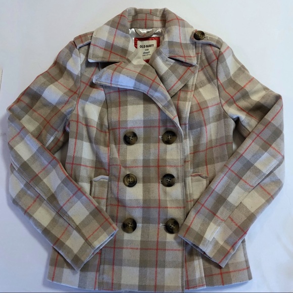 Old Navy Jackets & Blazers - Old Navy Plaid Peacoat S Z25